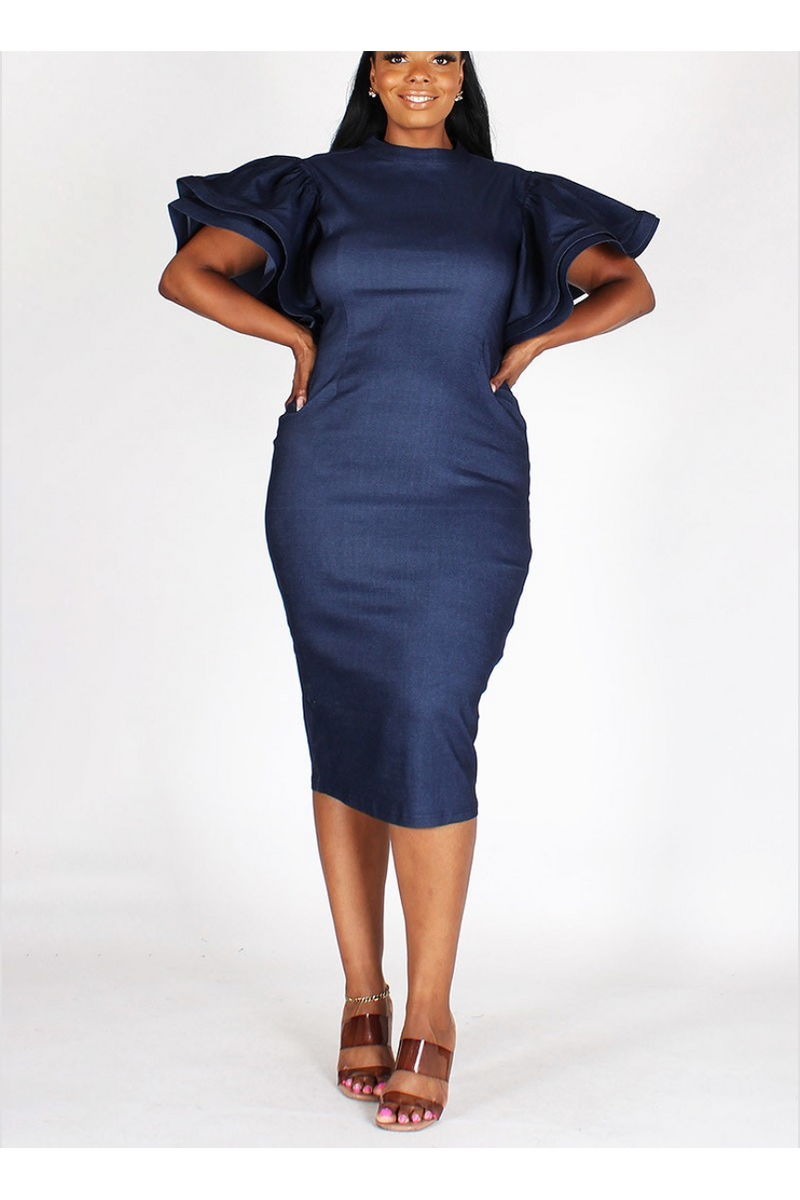 denim slash neck dress ASOS Design - Denim Bodycon Mini Dress - Women - Cotton/Polyester/Spandex - 10 US