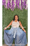 Ombre Denim Palazzo Pants