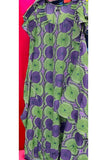 African Print Pleated Sleeves Solid Bubble Dress