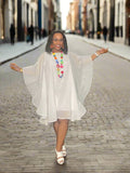 White Open Sleeve Butterfly Dress - Slash Tags Men & Women's Boutique