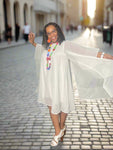 White Open Sleeve Butterfly Dress - Slash Tags Men & Women's Boutique