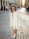 White Open Sleeve Butterfly Dress - Slash Tags Men & Women's Boutique