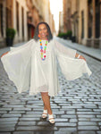 White Open Sleeve Butterfly Dress - Slash Tags Men & Women's Boutique