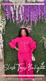 Ruffle Sleeve Pants Set