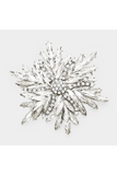 Marquise Stone Cluster Flower Pin Brooch