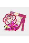 Rhinestone Pave High Heel Flower Lipstick Brooch