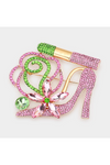 Rhinestone Pave High Heel Flower Lipstick Brooch