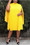 Pleated Cape Dress