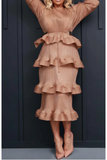 Tiered Rufle Accordion Dress