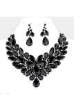 Multi Stone Cluster Evening Necklace