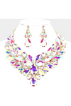 Multi Stone Cluster Evening Necklace