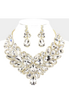 Multi Stone Cluster Evening Necklace