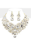 Multi Stone Cluster Evening Necklace