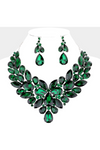Multi Stone Cluster Evening Necklace