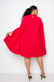 Pleated Cape Dress