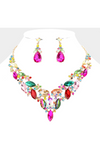 Marquise Stone Cluster Evening Necklace