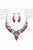 Teardrop Glass Crystal Pearl Vine Evening Necklace