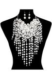 Luxurious Pearl Cluster Statement Necklace