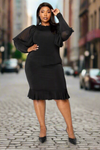Sleek Bubble Sleeve Dress