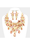 Crystal Pearl Flower Vine Evening Necklace