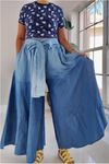 Ombre Denim Palazzo Pants