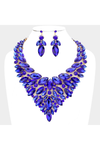 Marquise Stone Cluster Statement Evening Necklace