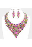 Marquise Stone Cluster Statement Evening Necklace