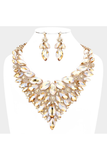 Marquise Stone Cluster Statement Evening Necklace