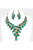 Leaf Teardrop Stone Cluster Statement Evening Necklace