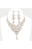 Marquise Cluster Teardrop Stone Pointed Evening Necklace