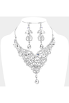 Marquise Cluster Teardrop Stone Pointed Evening Necklace