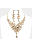 Marquise Cluster Teardrop Stone Pointed Evening Necklace