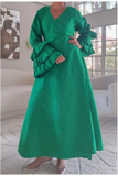 Turn Heads Solid Wrap Dress