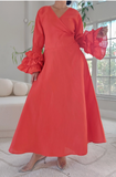 Turn Heads Solid Wrap Dress