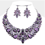 Purple Multi-stone Evening Necklace Set