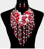 Luxurious Pearl Cluster Statement Necklace