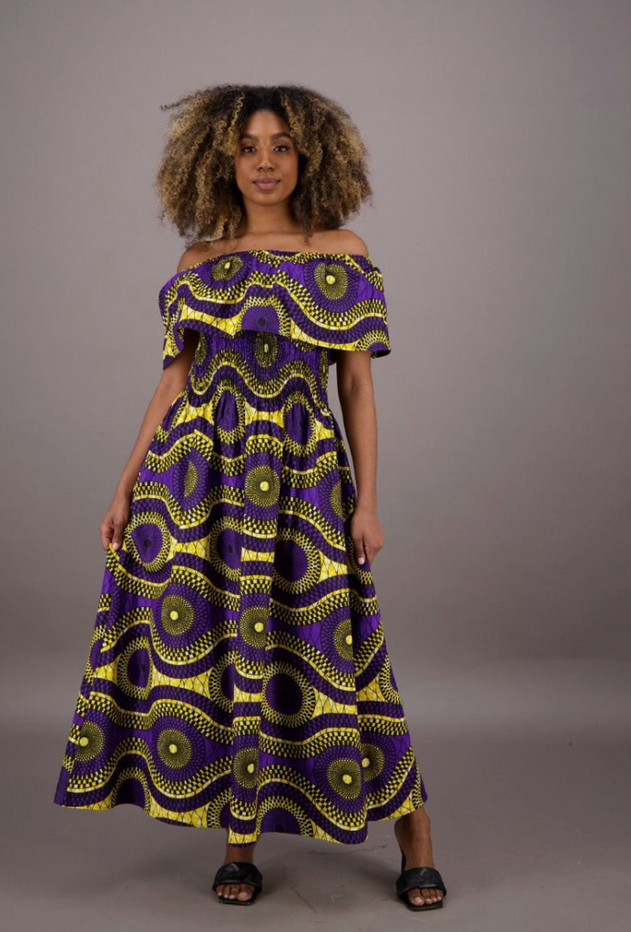 On/Off Shoulder Maxi Dress Slash Tags Boutique