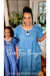Don't Dilly-Dally Denim Bubble Dress