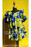 African Print Ruffle Sleeve Top