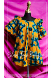 African Print Ruffle Sleeve Top