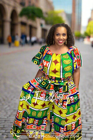 Ankara African Print Wide Leg Jumpsuit