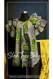 African Print Ruffle Sleeve Top