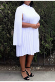 Pleated Cape Dress