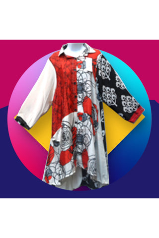 Tunic Dress/Top Black/Red