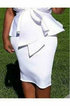 Puff Sleeve Peplum Jacket & Skirt Set