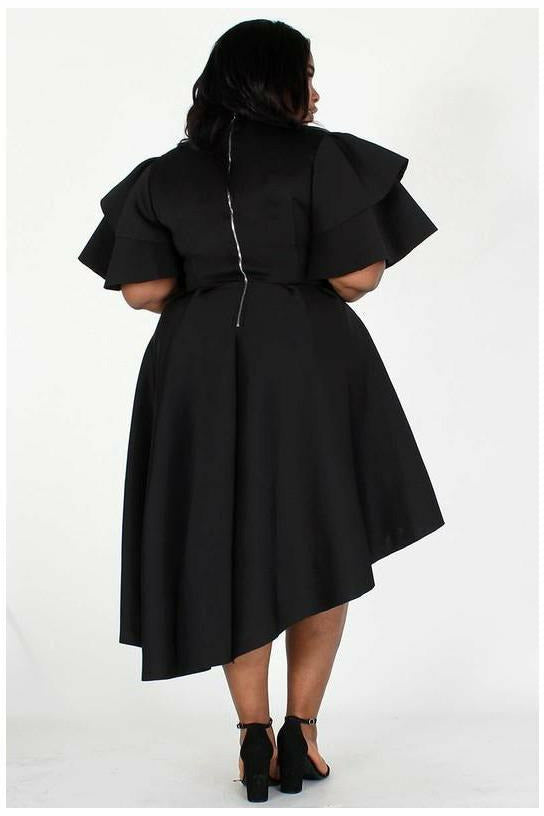 Fit and Flare Slope Scuba Dress Black / Small Fit and Flare Slope Scuba Dress Black / Small