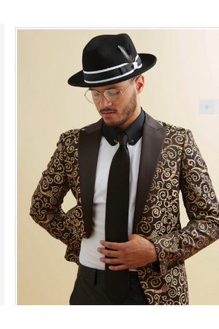 Blaze SL77 -1005 Black Scroll Sports Coat - Slash/Tags Consignment Boutique