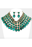 CRYSTAL GLASS BIB STATEMENT NECKLACE - Slash/Tags Consignment Boutique