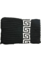 Greek Print White & Black Scarf & Glove Set