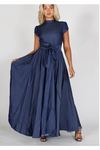 Denim Bow-Tie Maxi Dress